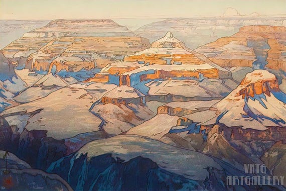 Yoshida Hiroshi : Grand Canyon (1925) Canvas Gallery Wrapped Yoshida Hiroshi : Grand Canyon (1925) Canvas Gallery Wrapped