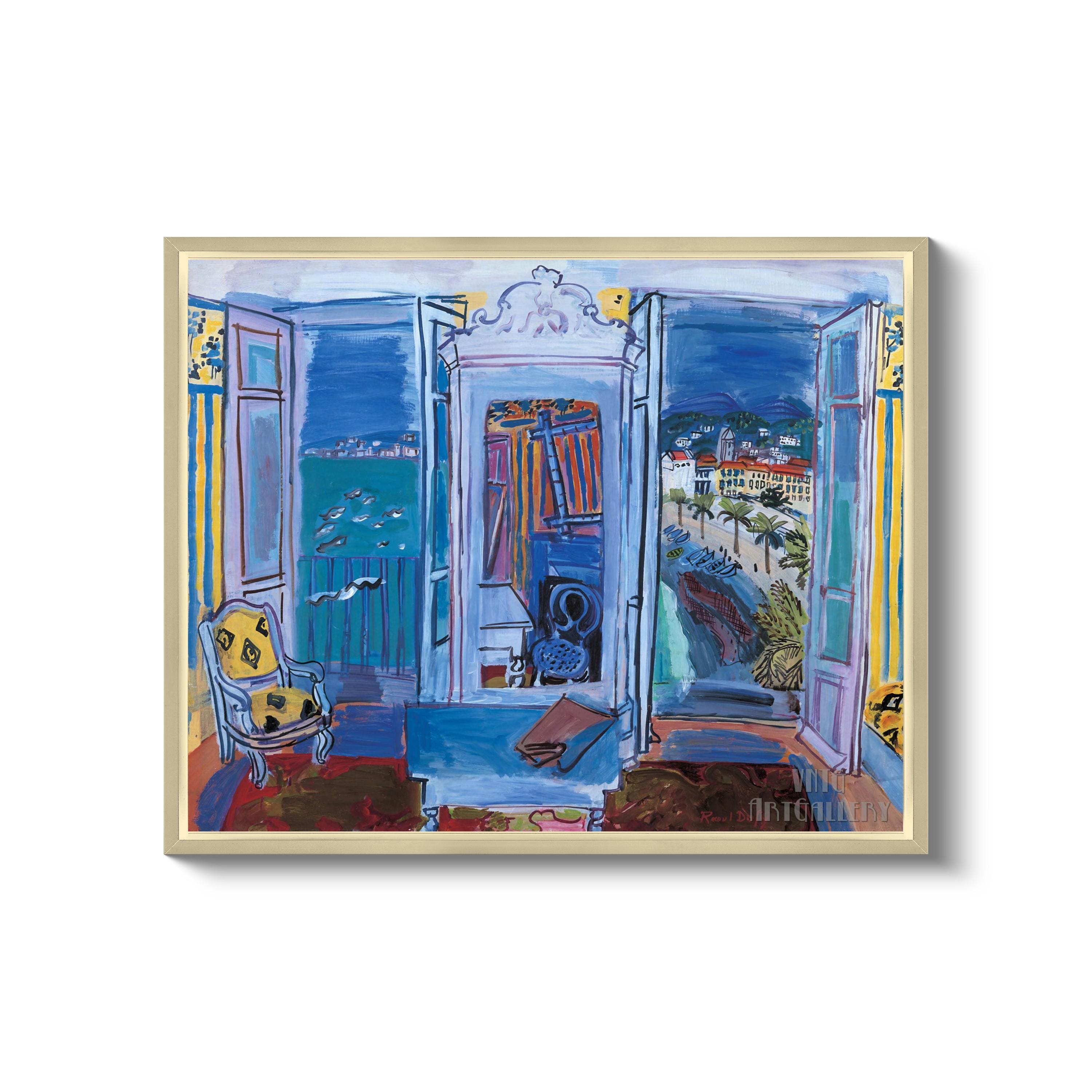 Raoul Dufy : Window Opening on Nice (1928) Canvas Gallery Wrapped
