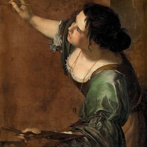 Artemisia Gentileschi: Autoritratto come allegoria della pittura (1638) Galleria su tela Stampa artistica su parete avvolta o incorniciata (D6045)