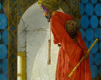 Osman Hamdi Bey : The Tortoise Trainer (1900) Canvas Gallery Wrapped or Framed Giclee Wall Art Print (D6035)