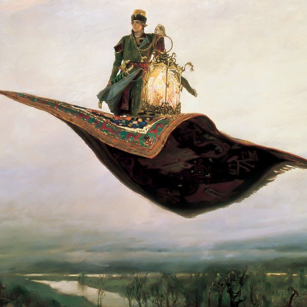 Viktor Vasnetsov: Il tappeto volante (1880) Galleria su tela Stampa artistica da parete avvolta o incorniciata (D3560)