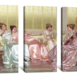 Vittorio Reggianini : La Soirée 1853-58 Canvas Gallery Wrapped or ...