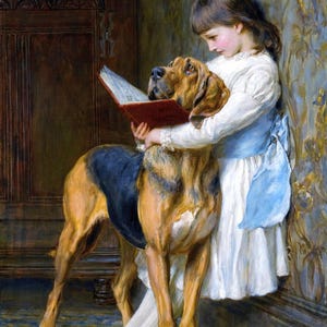 Briton Riviere : Compulsory Education (1887) Canvas Gallery Wrapped or Framed Giclee Wall Art Print Digitally Remastered (D6040)