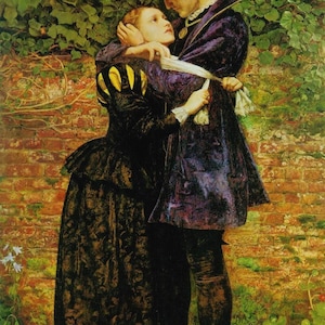 John Everett Millais - A Huguenot, on St. Bartholomew&#39;s Day (1852) Canvas Gallery Wrapped Giclee Wall Art Print Digitally Remastered (D6040)