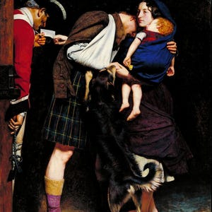 John Everett Millais: The Order of Release (1853) Stampa artistica su tela con cornice o avvolto in una galleria, rimasterizzata digitalmente (D6045)