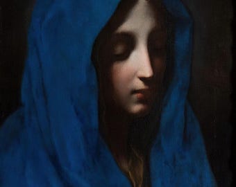Carlo Dolci (1616-1687) - Blue Madonna  Canvas Gallery Wrapped or Framed Giclee Wall Art Print Digitally Remastered (D6040)