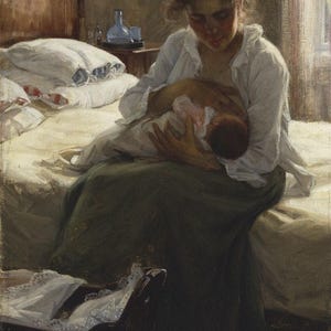 Elin Danielson-Gambogi : Maternity (1893) Canvas Gallery Wrapped or Framed Giclee Wall Art Print Digitally Remastered (D6035)