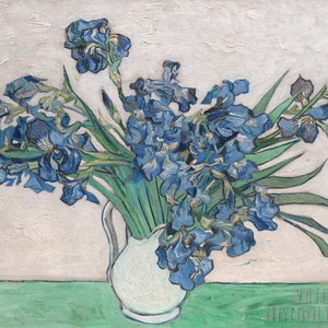 Vincent van Gogh : Vase with Irises (1890) Canvas Gallery Wrapped or Framed Giclee Wall Art Print Digitally Remastered (D5060)