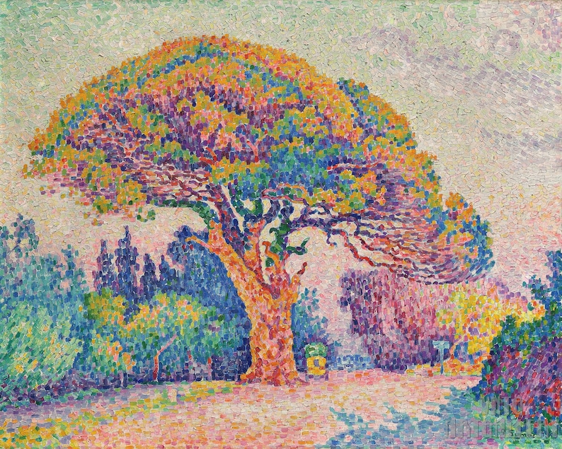 Paul Signac The Pine Tree at Saint-Tropez 1909 Canvas Gallery Wrapped or Framed Giclee Wall Art Print D5060 image 1