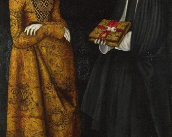 Lucas Cranach the Elder : Saints Christina and Ottilia (1506) Canvas Gallery Wrapped or Framed Giclee Wall Art Print (D6030)