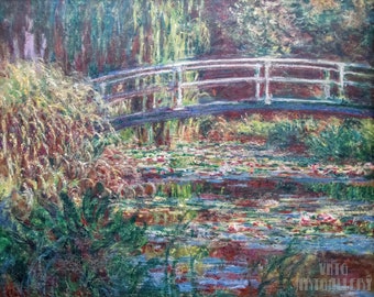 Claude Monet : Water Lily Pond (1919) Canvas Gallery Wrapped or Framed Giclee Wall Art Print (D5060)