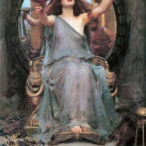 John William Waterhouse : Circe Offering the Cup to Odysseus (1891) Canvas Gallery Wrapped or Framed Giclee Wall Art Print (D6035)