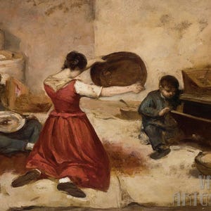 Gustave Caillebotte: I setacci del grano (1874) Stampa artistica da parete Giclée su tela, incorniciata o avvolta in una galleria, rimasterizzata digitalmente (D4060)