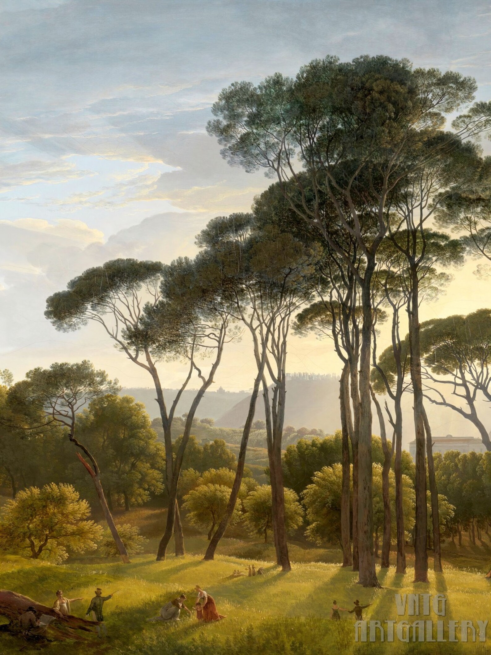 Hendrik Voogd Italian Landscape With Umbrella Pines 1807 Etsy