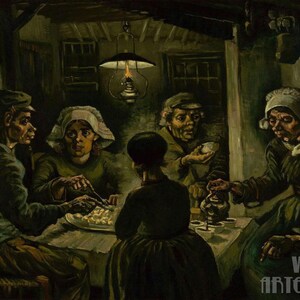 Vincent van Gogh: Potatisätarna (1885) Canvastavla, inramad eller omgjord, gicléetryck, digitalt remastrad (D4060)