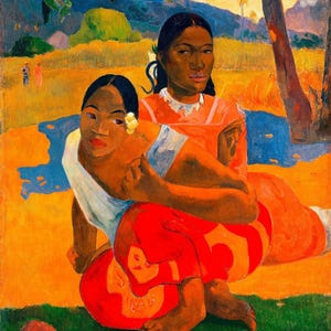 Paul Gauguin : Nafea Faa Ipoipo (When Will You Marry) (1892) Canvas Gallery Wrapped or Framed Giclee Wall Art Print (D6045)