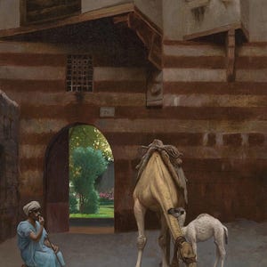 Jean-Léon Gérôme: Il cammelliere (XIX secolo) Galleria dei conducenti Stampa artistica da parete giclée incorniciata o avvolta digitalmente rimasterizzata (D6050)