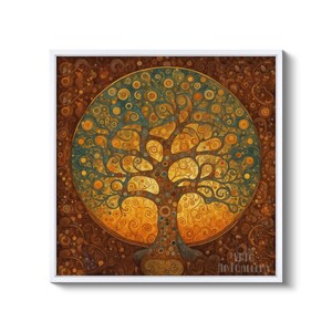 Gustav Klimt Inspired, Art Nouveau : Tree of Life at Sunset Canvas ...