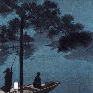 Koho Shoda (c.1871-1946) - Lake Biwa Canvas Gallery Wrapped or Framed Giclee Wall Art Print Digitally Remastered (D6040)