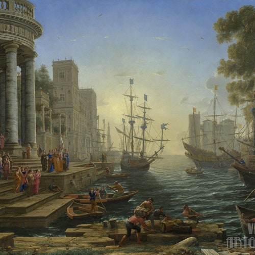 Claude Lorrain : Seaport With the Embarkation of the Queen of - Etsy