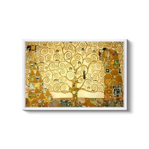 Gustav Klimt : The Tree of Life 1905 Canvas Gallery Wrapped or Framed Giclee Wall Art Print D4060 White Floating Frame Canvas