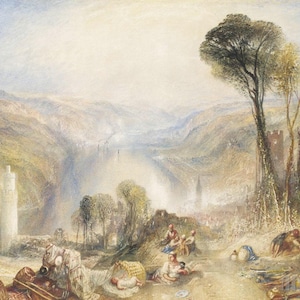 Joseph Mallord William Turner : Oberwesel (1840) Canvas Gallery Wrapped or Framed Giclee Wall Art Print Digitally Remastered (D4060)