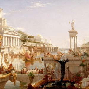 Thomas Cole : The Consummation  The Course of the Empire (1836) Canvas Gallery Wrapped or Framed Giclee Wall Art Print (D4060)