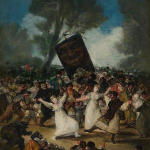 Francisco de Goya y Lucientes : The Burial of the Sardine (1812-14) Canvas Gallery Wrapped or Framed Giclee Wall Art Print (D6045)