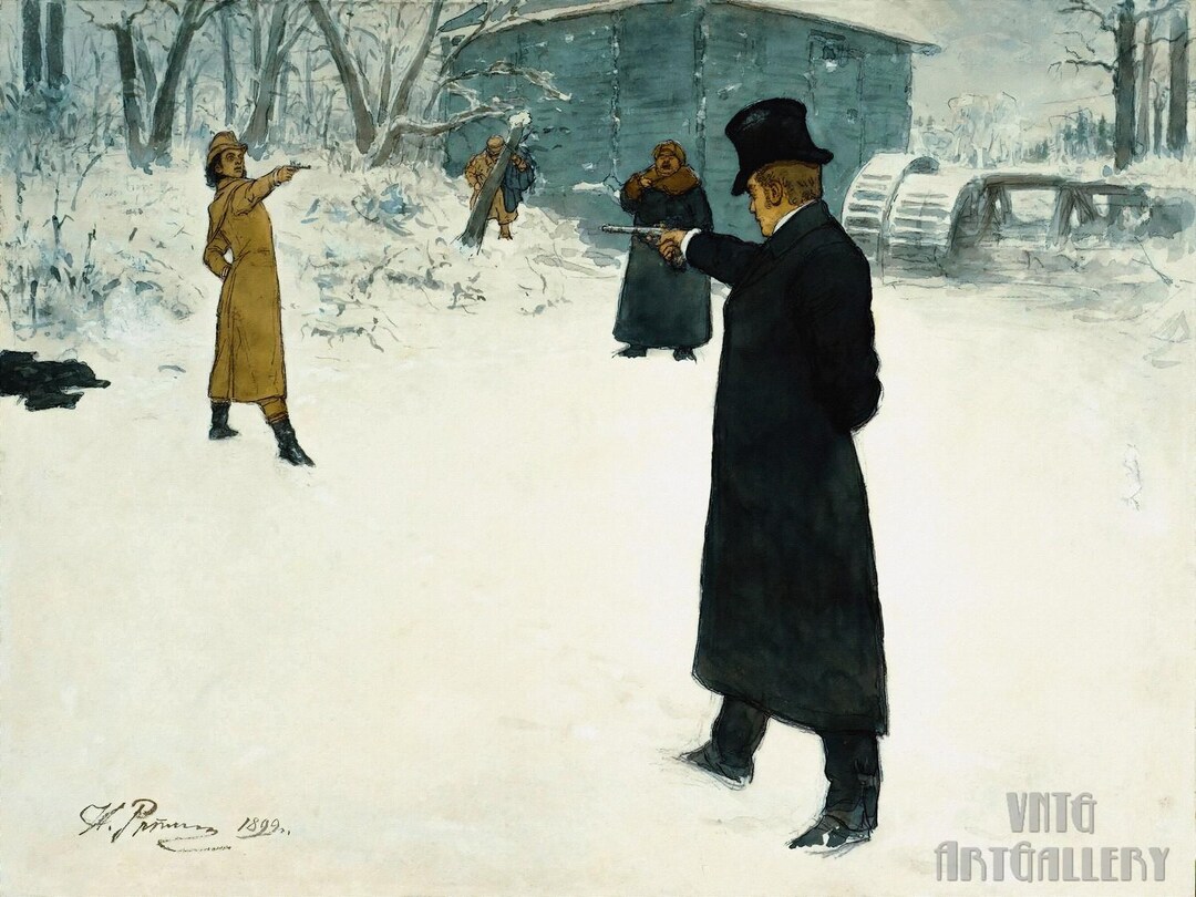 Ilya Repin Duel Between Onegin and Lenski (1899) Canvas