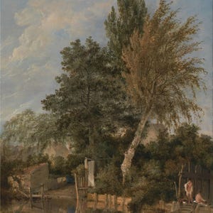 John Crome : Boys Bathing on the River Wensum  Norwich (1817) Canvas Gallery Wrapped or Framed Giclee Wall Art Print (D6045)