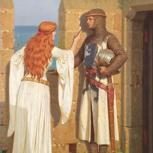 Edmund Blair Leighton : The Shadow (1920) Canvas Gallery Wrapped Giclee Wall Art Print Digitally Remastered (D6040)
