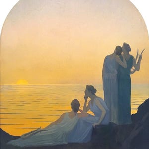 Alphonse Osbert : Soir Antique (1908) Gallery Wrapped or Framed Giclee Wall Art Print Digitally Remastered (D6050)