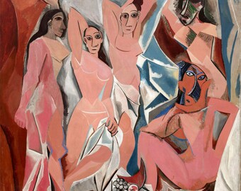 Pablo Picasso : Les Demoiselles d'Avignon (1907) Canvas Gallery Wrapped or Framed Giclee Wall Art Print (D50)