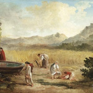 Hubert Robert: L'été - La Moisson Dans la Campagne Romaine (1807) Galleria Stampa artistica da parete avvolta o incorniciata (D3060)