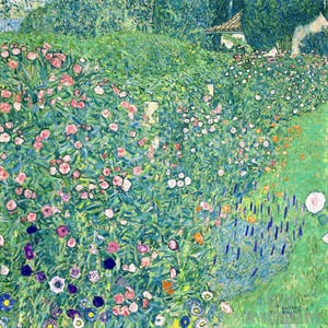 Gustav Klimt : Italian Garden Landscape, Square (1913) Canvas Gallery Wrapped or Framed Giclee Wall Art Print Digitally Remastered (D50)
