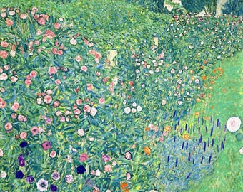 グスタフ・クリムト：イタリア庭園風景画、正方形（1913年）キャンバス