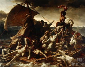 Théodore Géricault : The Raft of the Medusa (1818–1819) Canvas Gallery Wrapped or Framed Giclee Wall Art Print Digitally Remastered (D4060)