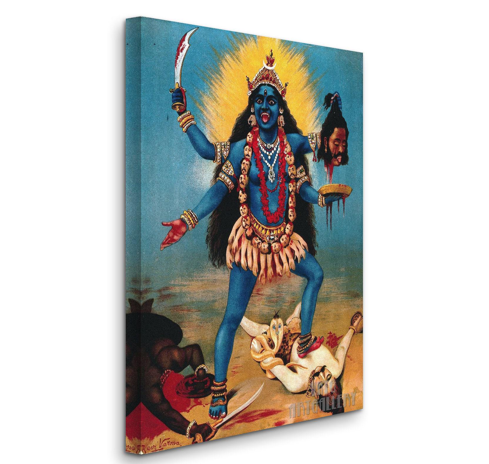 Kali Raja Ravi Raja Ravi Varma : Goddess Kali (c1910) Canvas Gallery Wrapped Giclee ...