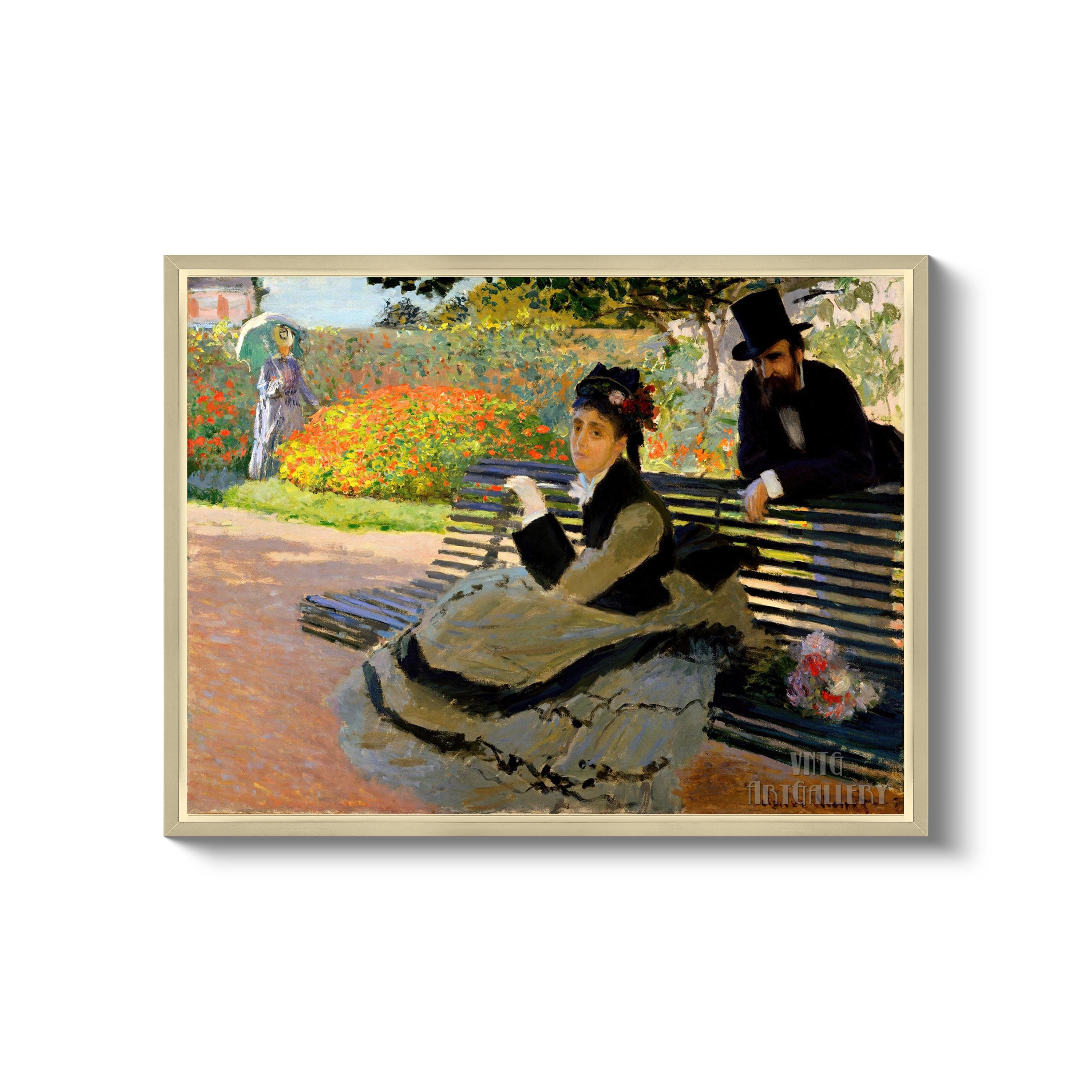 Claude Monet : Camille Monet on a Garden Bench (1873) Canvas Gallery ...