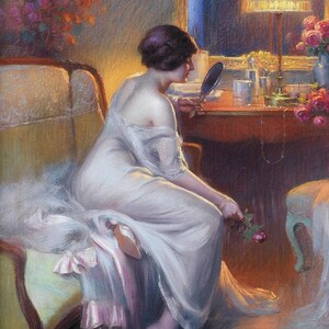 Delphin Enjolras: Una bella riflessione (XIX secolo) Stampa artistica da parete Giclée su tela, incorniciata o avvolta in una galleria, rimasterizzata digitalmente (D6045)