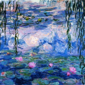 Claude Monet : Water Lilies Nympheas 1919 Canvas Gallery Wrapped or Framed Giclee Wall Art Print D5060 image 1