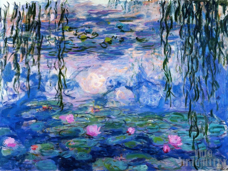 Claude Monet : Water Lilies Nympheas 1919 Canvas Gallery Wrapped or Framed Giclee Wall Art Print D5060 image 1