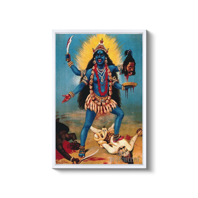 Raja Ravi Varma : Goddess Kali (c1910) Canvas Gallery Wrapped Giclee ...