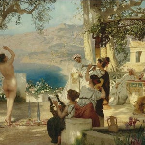 Henryk Siemiradzki - The Sword Dance (1881) Canvas Gallery Wrapped or Framed Giclee Wall Art Print Digitally Remastered (D3060)