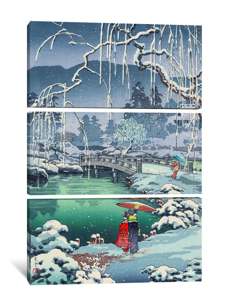 Tsuchiya Koitsu : Kyoto Maruyama Spring Snow 1936 Canvas - Etsy