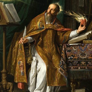 Philippe de Champaigne: Augustinus (1650-45) Leinwand Gallerie gerahmt Giclee Wand Kunst Druck Digital Remastered (D6045)
