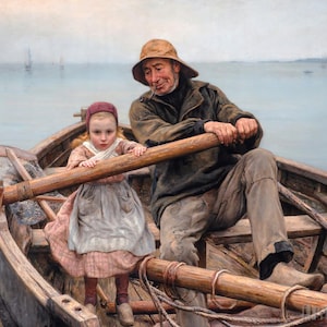 Émile Renouf : The Helping Hand (1881) Canvas Gallery Wrapped or Framed Giclee Wall Art Print (D4060)