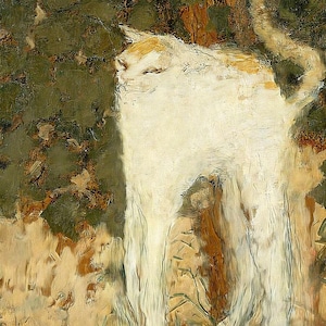 Pierre Bonnard: Il gatto bianco Le Chat Blanc (1894) Stampa artistica su tela con cornice o avvolto in una galleria d'arte Giclée, rimasterizzata digitalmente (D6035)
