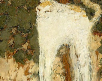 Pierre Bonnard : The White Cat  Le Chat Blanc (1894)  Canvas Gallery Wrapped or Framed Giclee Wall Art Print Digitally Remastered (D6035)