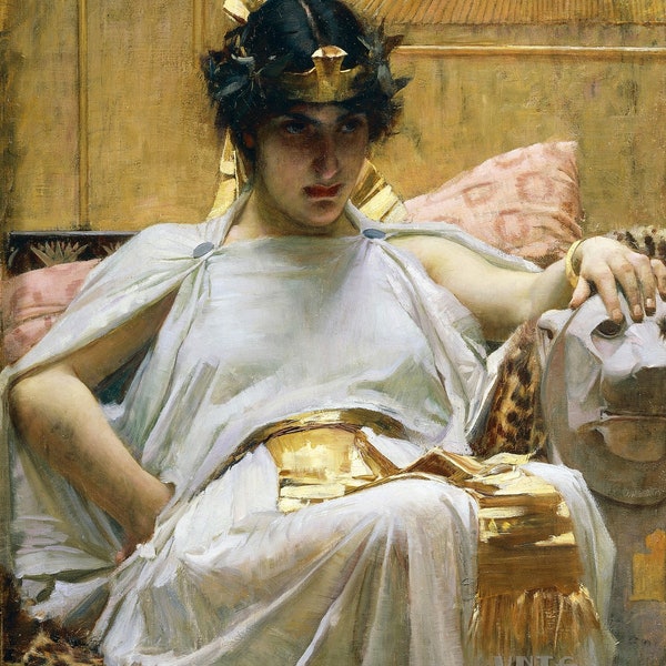 John William Waterhouse : Cleopatra (1887) Leinwand Gallerie gerahmt Giclee Print (D6050)